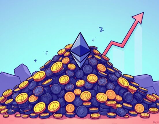 An illustration showing the remarkable growth of Ethereum-based stablecoin supply, symbolizing market expansion.