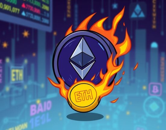A cartoon illustration depicting the innovative concept of tokenizing burned ETH into the new Ethereum BETH token, representing a new era for the network.