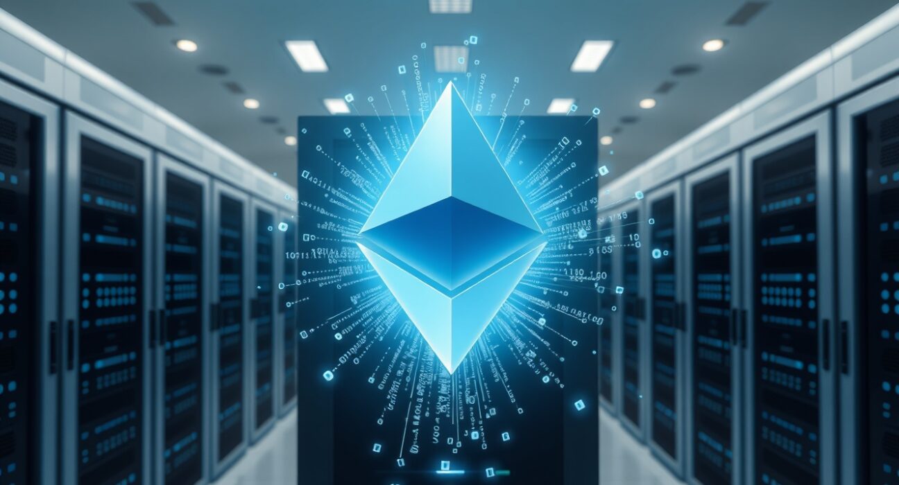 Visualization of Ethereum's EIP-8142 Block-in-Blobs proposal improving data flow and network efficiency.