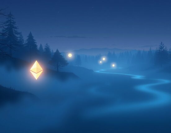 Conceptual art representing capital outflows from spot Ethereum ETFs in a digital landscape