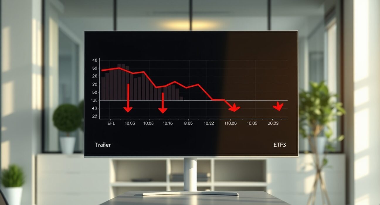 Financial dashboard showing downward trend in Ethereum ETF outflows