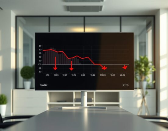 Financial dashboard showing downward trend in Ethereum ETF outflows