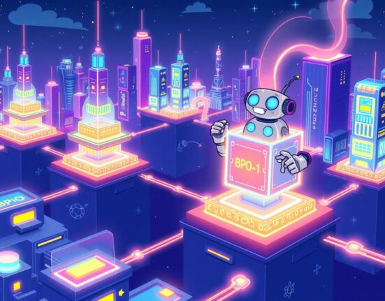 Ethereum Foundation BPO-1 upgrade boosting Layer 2 blockchain capacity in a vibrant cartoon scene.