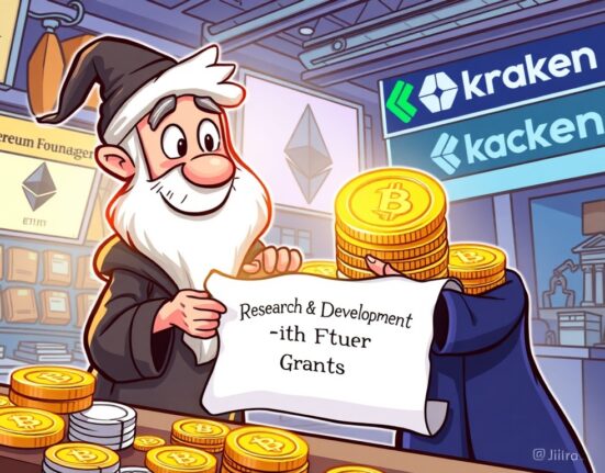 A cartoon illustration depicting the Ethereum Foundation's significant ETH sale impacting the crypto market.