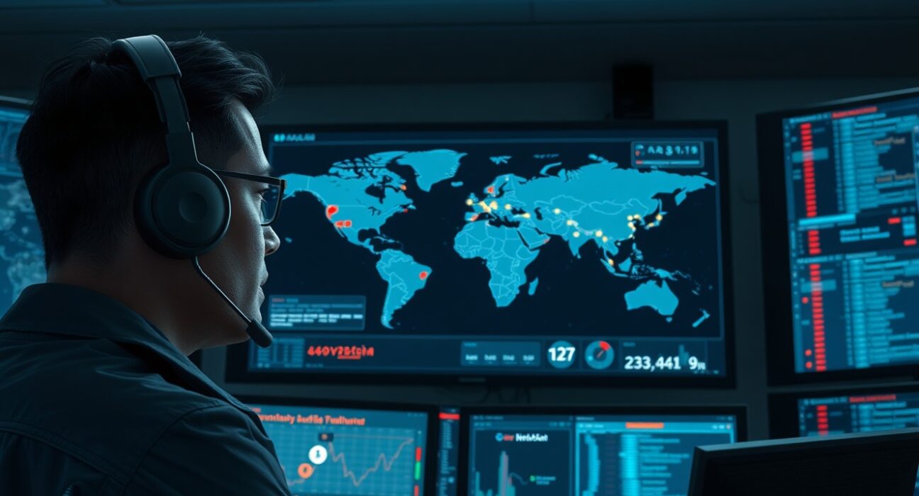 Cybersecurity analyst monitoring blockchain threats related to Ethereum Foundation North Korean IT worker investigation