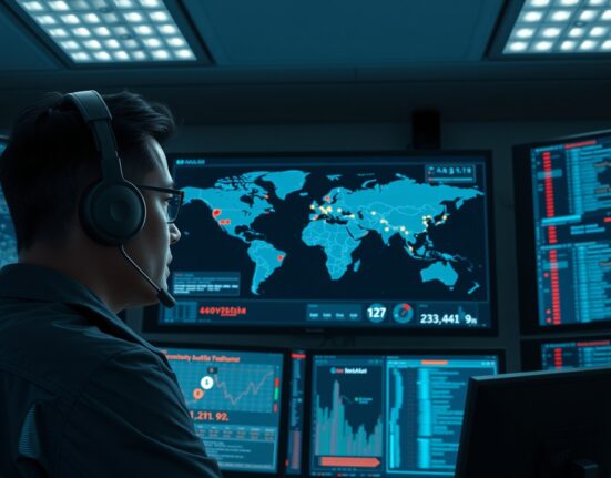 Cybersecurity analyst monitoring blockchain threats related to Ethereum Foundation North Korean IT worker investigation