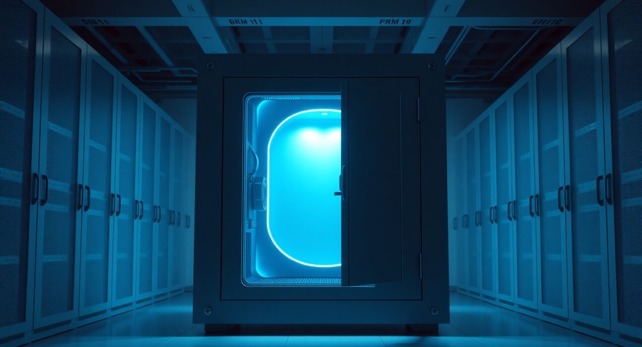 The Ethereum Foundation's significant ETH staking commitment visualized as secure digital asset storage.