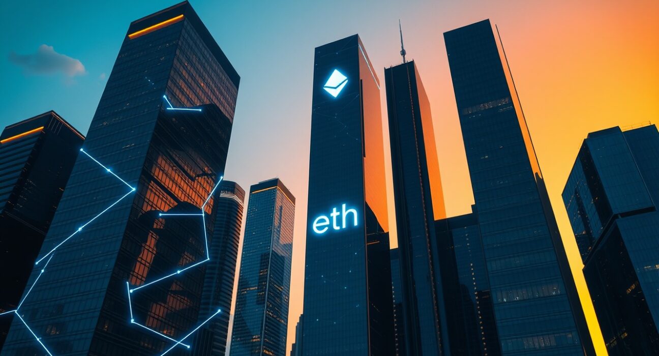 Ethereum Glamsterdam upgrade blockchain network connecting futuristic city skyline