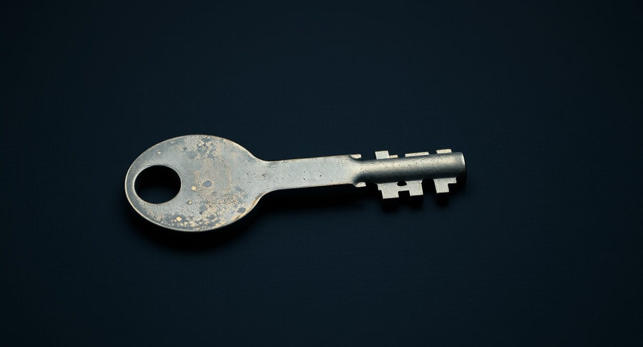 Symbolic key representing an Ethereum ICO participant's decade-long cryptocurrency holdings.