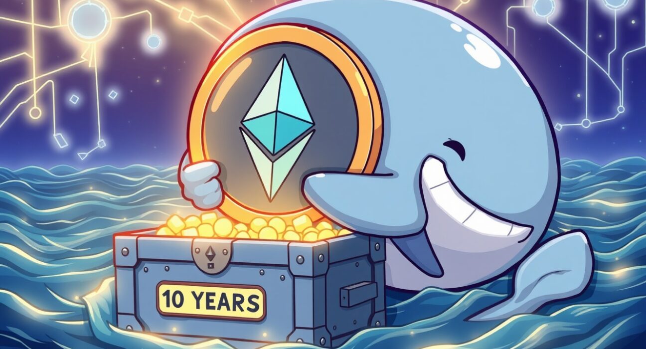 An Ethereum ICO whale symbolically stakes its massive fortune into the blockchain network.