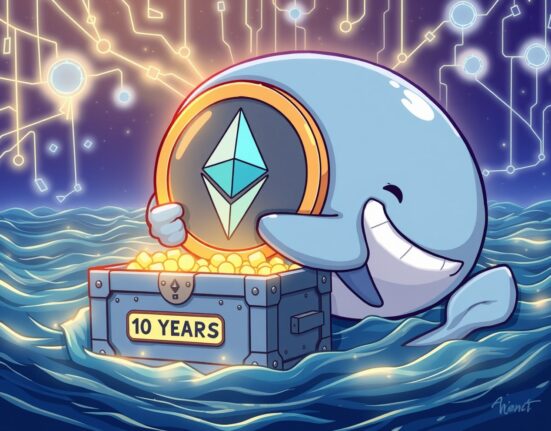 An Ethereum ICO whale symbolically stakes its massive fortune into the blockchain network.