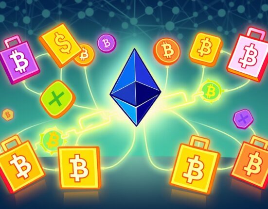 Cartoon showing different Layer 2 solutions connecting seamlessly, illustrating enhanced Layer 2 interoperability for a unified Ethereum experience.