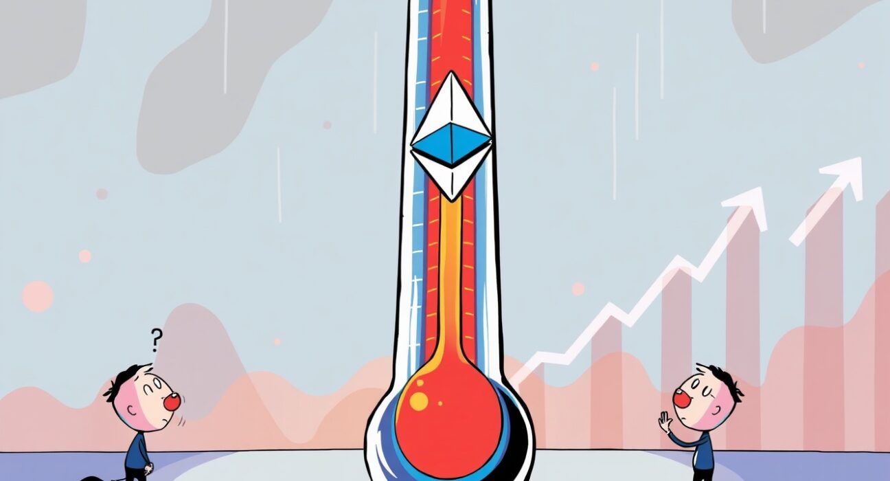 Ethereum liquidity crisis shown as thermometer hitting historic lows with potential recovery indicators