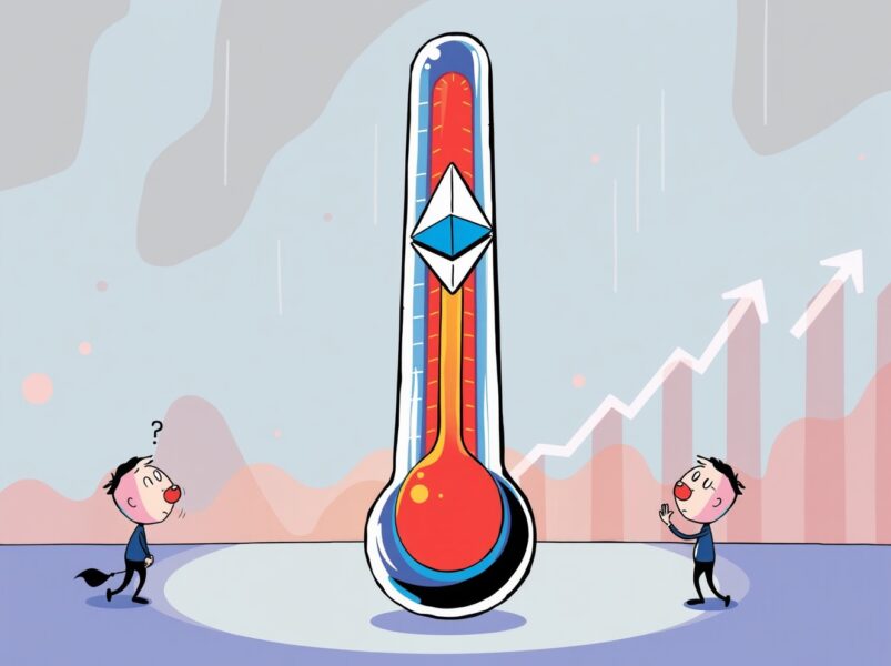 Ethereum liquidity crisis shown as thermometer hitting historic lows with potential recovery indicators