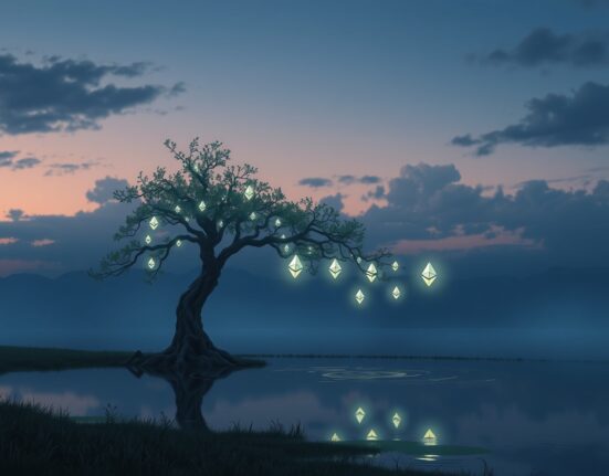 Conceptual Ghibli-style art representing Ethereum's prolonged period of declining value and market cycles.