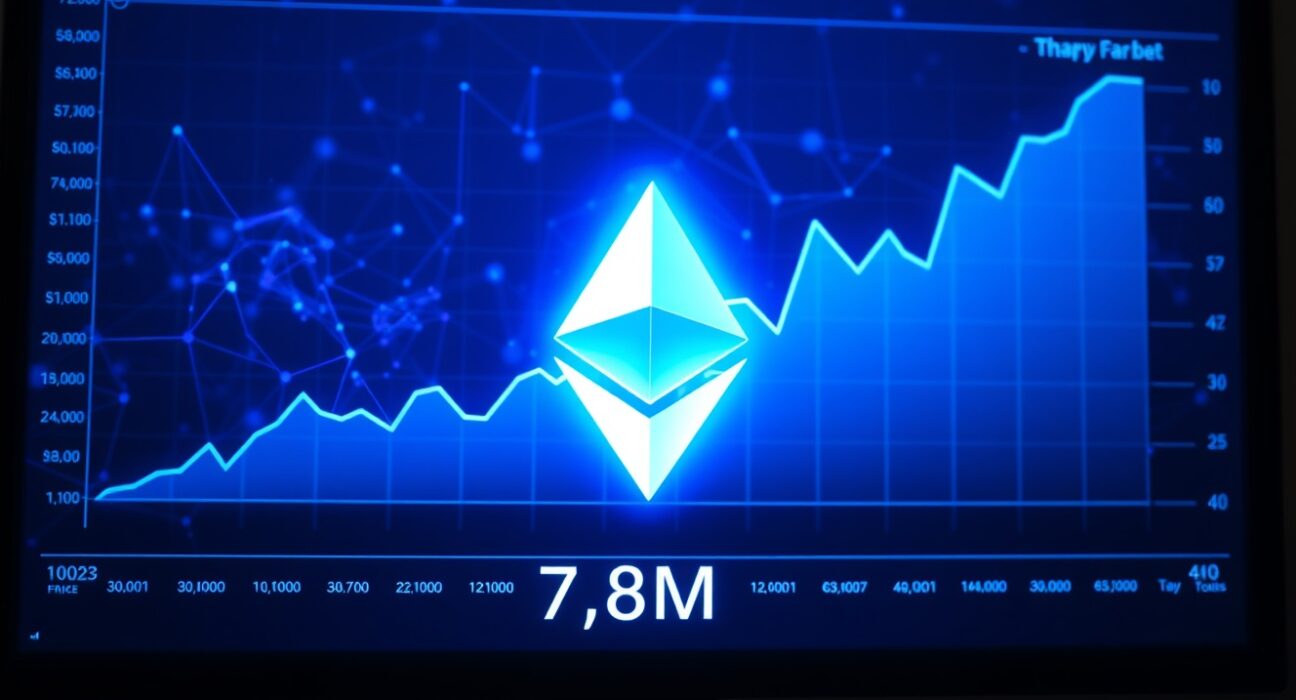 Ethereum mainnet transactions record chart showing 72.8 million monthly transactions in April.