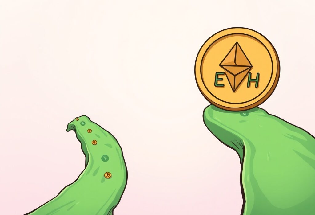 A visual representation of the significant Ethereum market shift, with funds moving from Bitcoin into Ethereum.