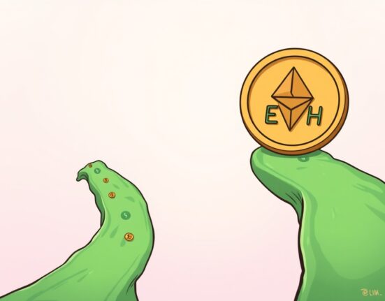 A visual representation of the significant Ethereum market shift, with funds moving from Bitcoin into Ethereum.