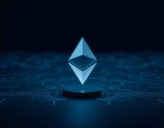 Ethereum logo symbolizing the network's significant Q1 2025 user growth and expanding adoption.