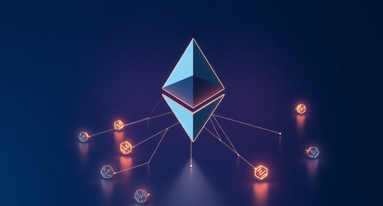 Ethereum network facing competition as data flows to rival blockchains, representing stablecoin market share shift.
