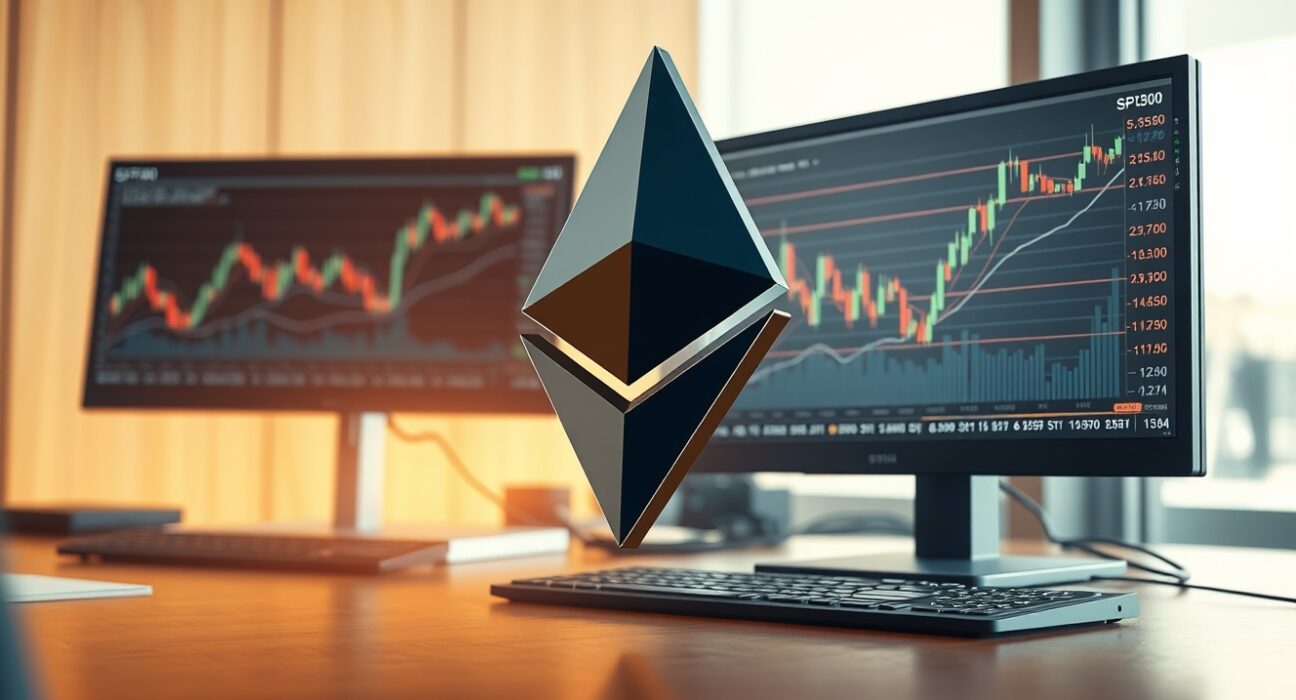 Ethereum cryptocurrency performance compared to S&P 500 stock market index with Federal Reserve decision context