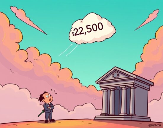 A cartoon image illustrating a strong Ethereum price forecast, with the ETH logo rising towards a high valuation.
