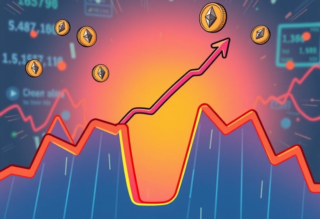 A chart illustrating the Ethereum price gap, showing a significant market movement for ETH traders.
