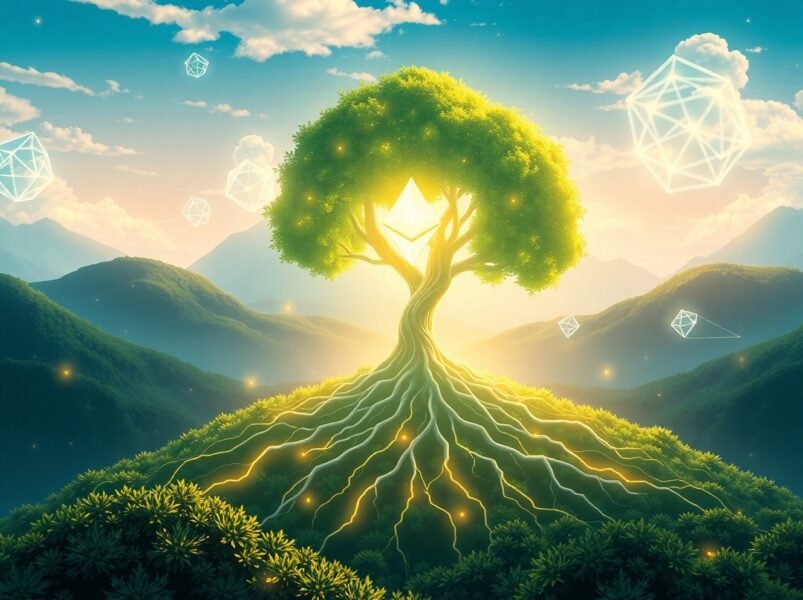 Ethereum price prediction analysis showing blockchain growth potential and market trajectory visualization