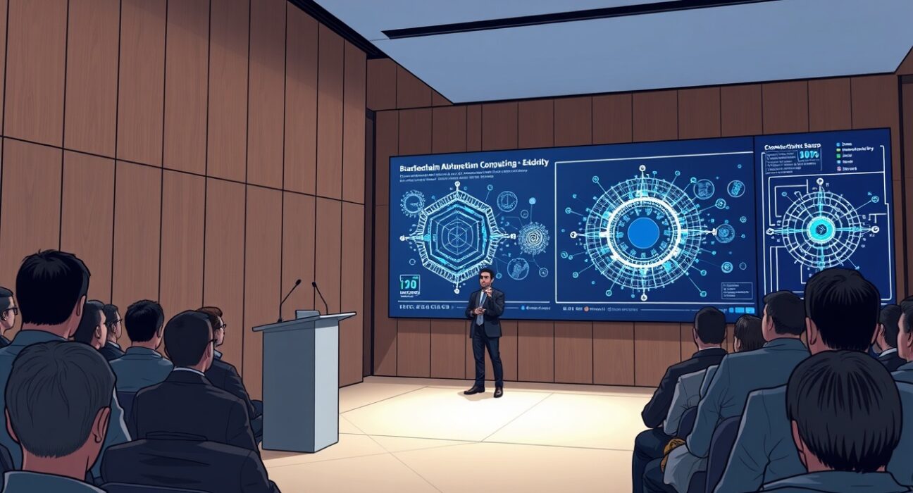 Ethereum Foundation researcher Antonio Sanso presenting quantum resistance findings at ETHCC conference