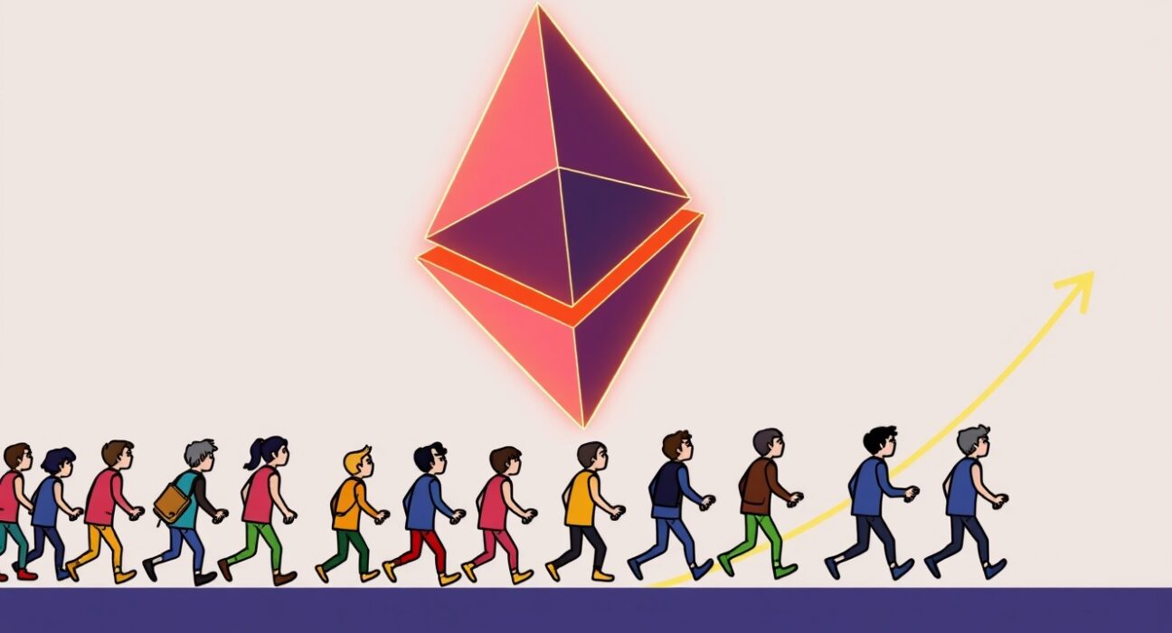 Cartoon illustrating the Ethereum retail investor exodus and its impact on network vitality.