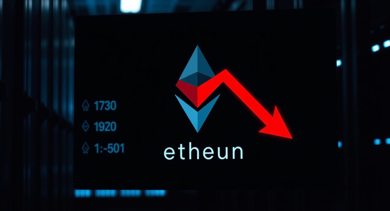 Analytical view of a large Ethereum short position on a digital trading platform interface.