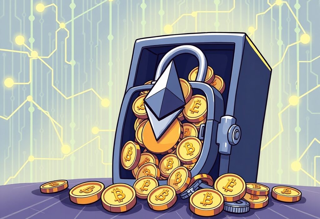 Illustration of Ethereum TVL growth, showing a strong Ethereum network and expanding Total Value Locked in DeFi.