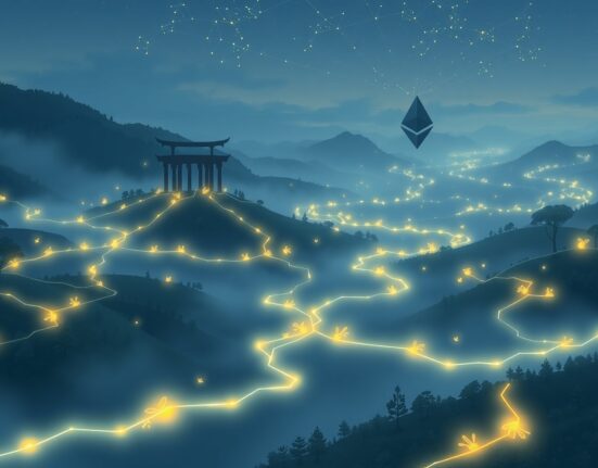 Illustration of Ethereum-based USDT liquidity migrating from exchanges to DeFi protocols and self-custody wallets.