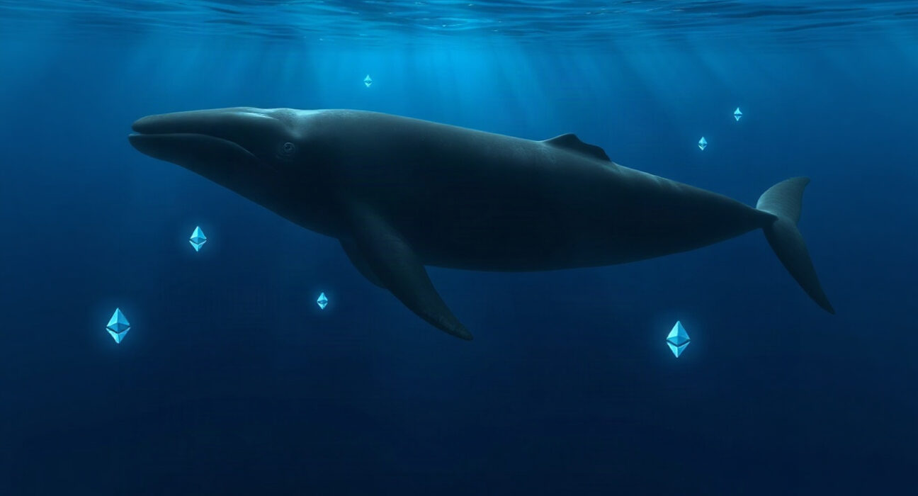 An anonymous whale accumulates Ethereum, symbolizing large-scale crypto trading activity.