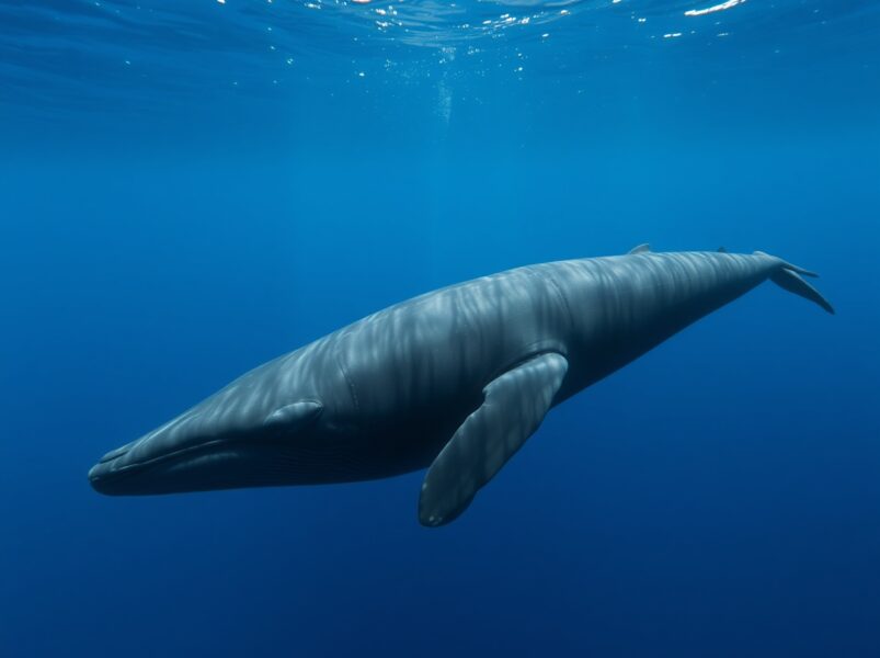 A powerful whale symbolizes the major Ethereum purchase from Binance by a large investor.