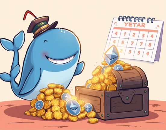An Ethereum whale triumphantly sells tokens, realizing significant profit after a patient four-year investment journey.