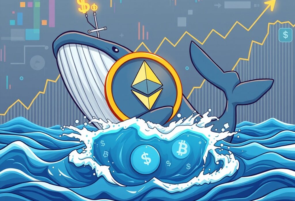 A strategic Ethereum whale makes a significant ETH acquisition, symbolizing smart crypto investment.