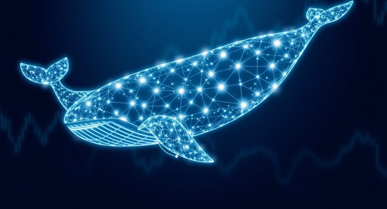 Conceptual image of a cryptocurrency whale transaction causing a major financial loss in the Ethereum market.