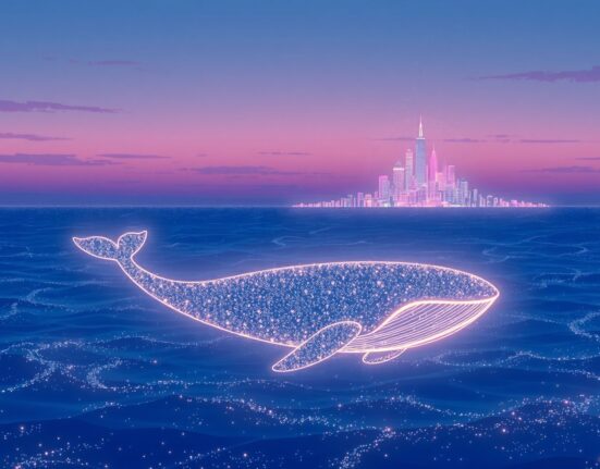 Conceptual Ghibli-style art representing a massive Ethereum whale transfer to a cryptocurrency exchange.