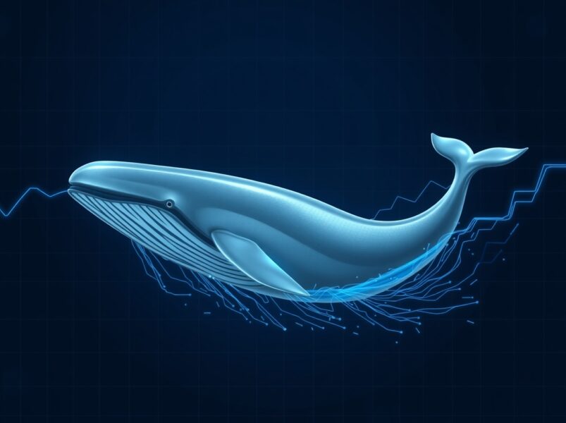 Conceptual image of a cryptocurrency whale accumulating Ethereum assets from a digital exchange.