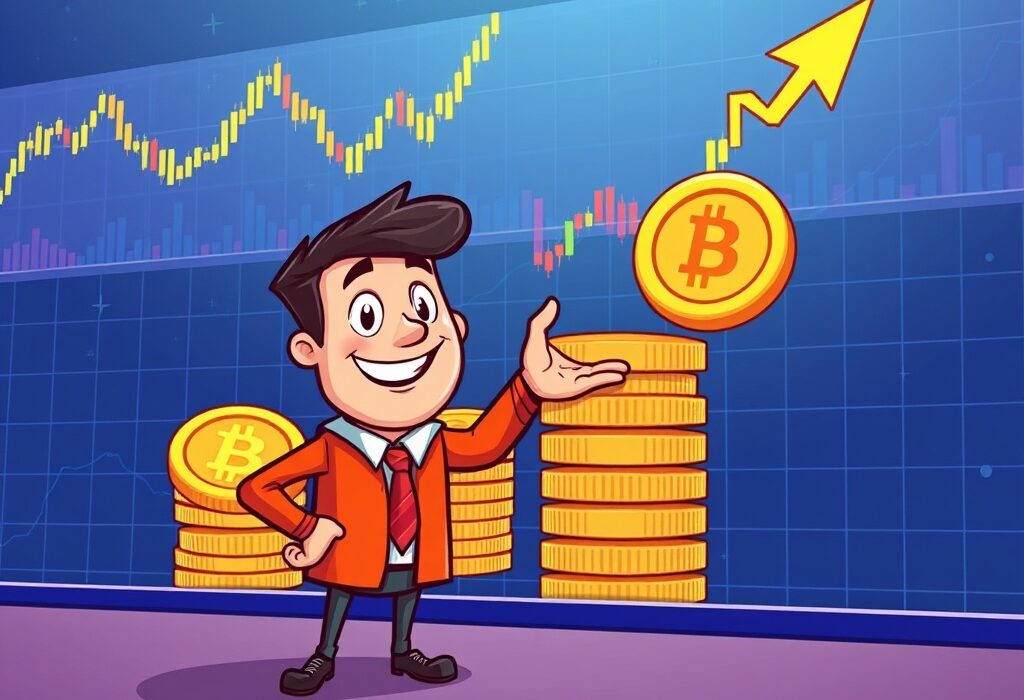 A cartoon illustration depicting eToro's move into tokenized stocks, symbolizing new digital asset investment opportunities.