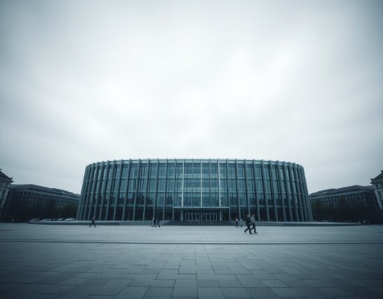 European Parliament building in Brussels under overcast sky, symbolizing EU regulatory decisions on crypto assets.