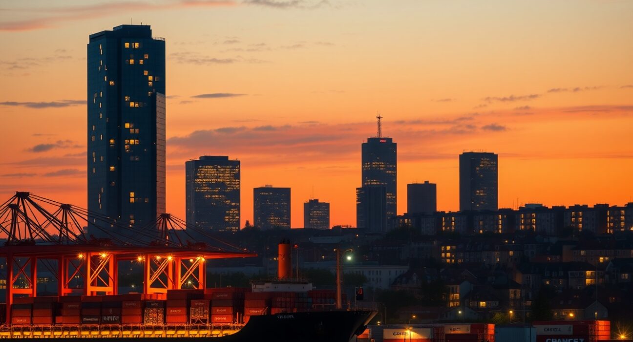 European port and city economic activity representing EU trade resilience amid China slowdown