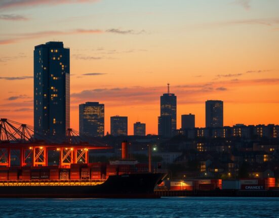 European port and city economic activity representing EU trade resilience amid China slowdown