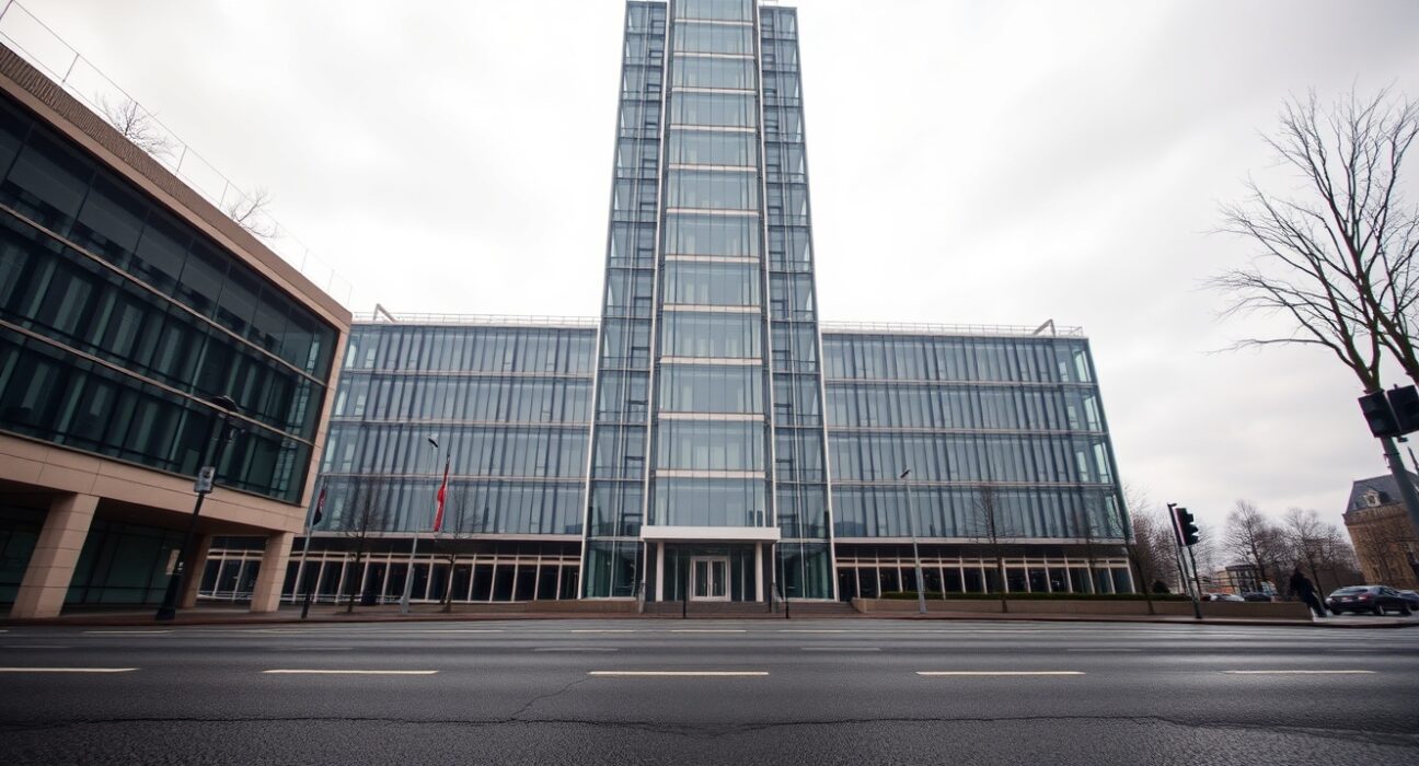 European Commission headquarters in Brussels under overcast sky