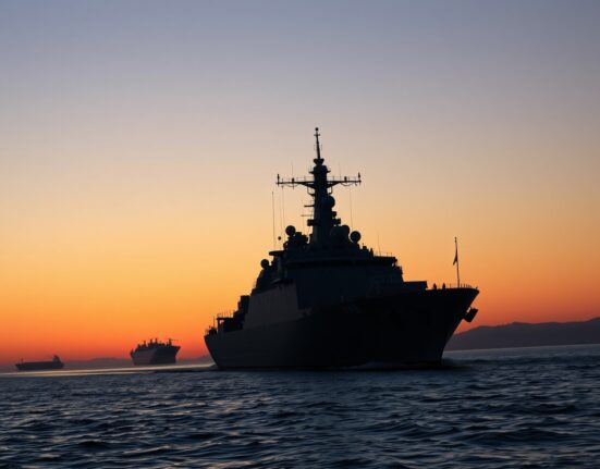 EU naval vessel patrols the Strait of Hormuz during oil price crisis and geopolitical tensions