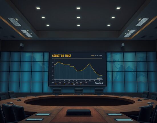 EU council chamber with economic charts showing stagflation risk from Iran conflict