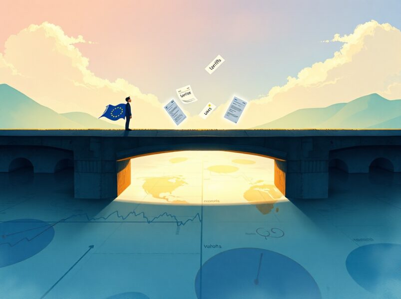 EU tariff uncertainty analysis showing economic impact of new US trade measures on international markets