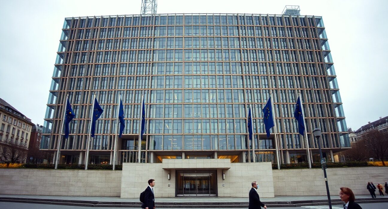 European Commission headquarters in Brussels under overcast sky