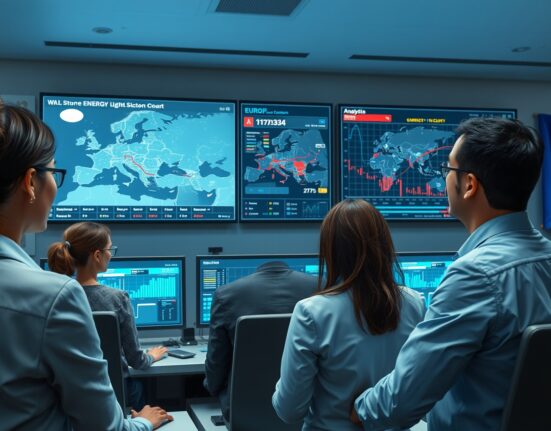 EU energy security team monitors Middle East supply risks in control room